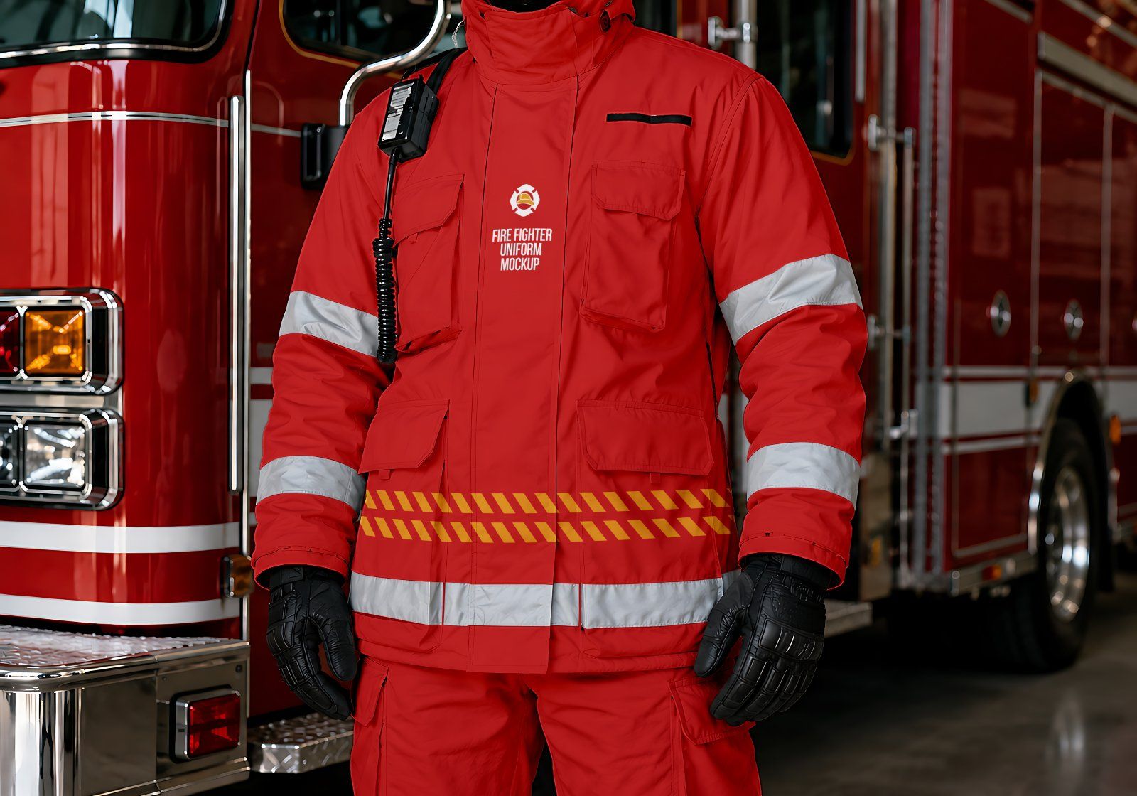 Premium Fire Fighter Branding Mockup Bundle – 15 Rescue PSD Scenes for Emergency Uniforms, Vehicles