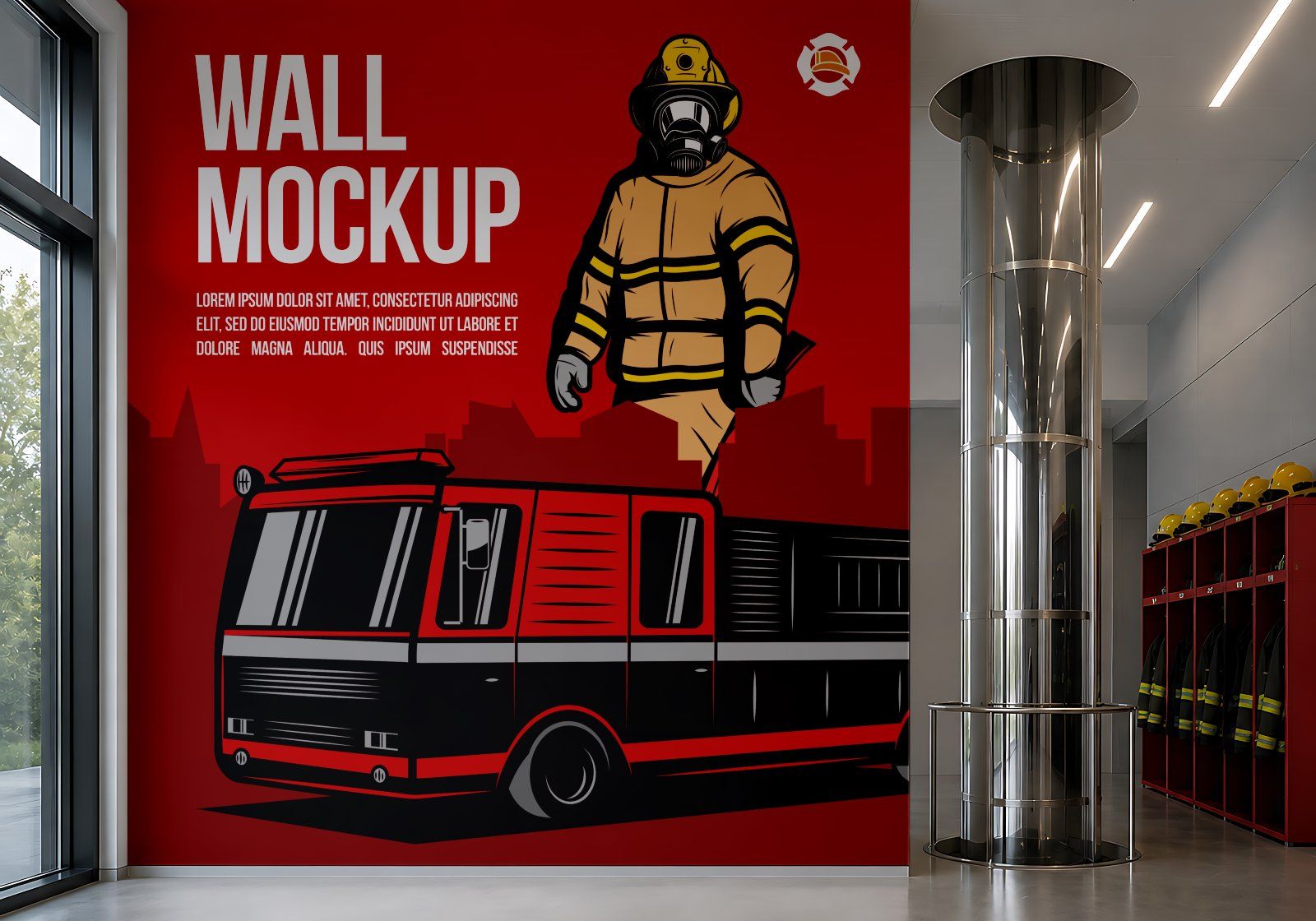 Premium Fire Fighter Branding Mockup Bundle – 15 Rescue PSD Scenes for Emergency Uniforms, Vehicles
