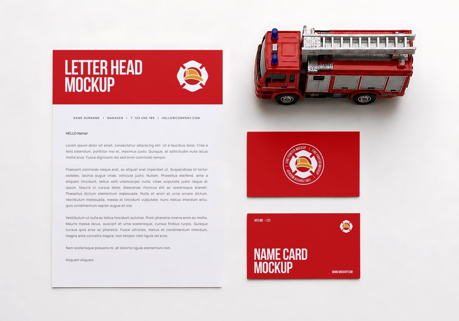 Premium Fire Fighter Branding Mockup Bundle – 15 Rescue PSD Scenes for Emergency Uniforms, Vehicles