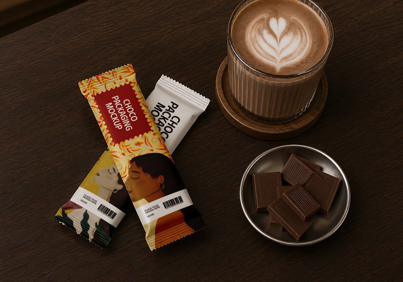 Premium Chocolate Branding Mockup Bundle – 15 Gourmet PSD Scenes for Artisan Packaging, Chocolate Ba
