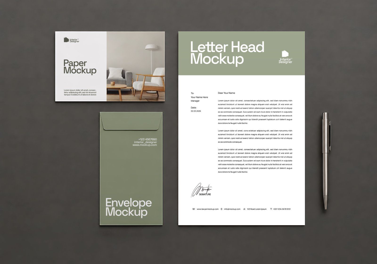 Interior Design Company Mockup Bundle - 15 PSD Templates  Interior Designer & Architecture Firm Bran — image 16