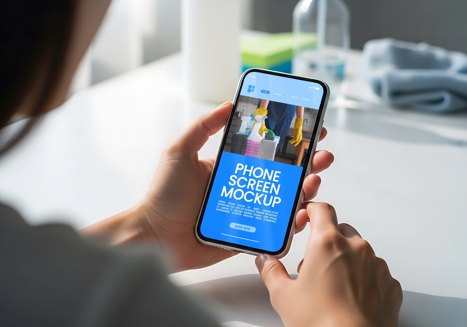 Premium Branding Home Cleaning Mockup