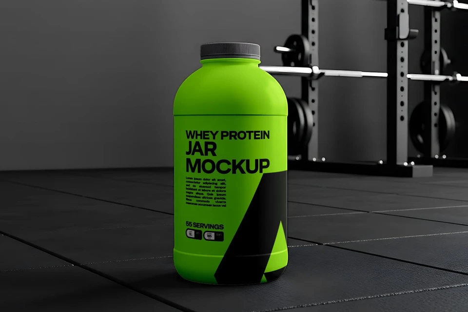 Gym Protein Jar Mockup