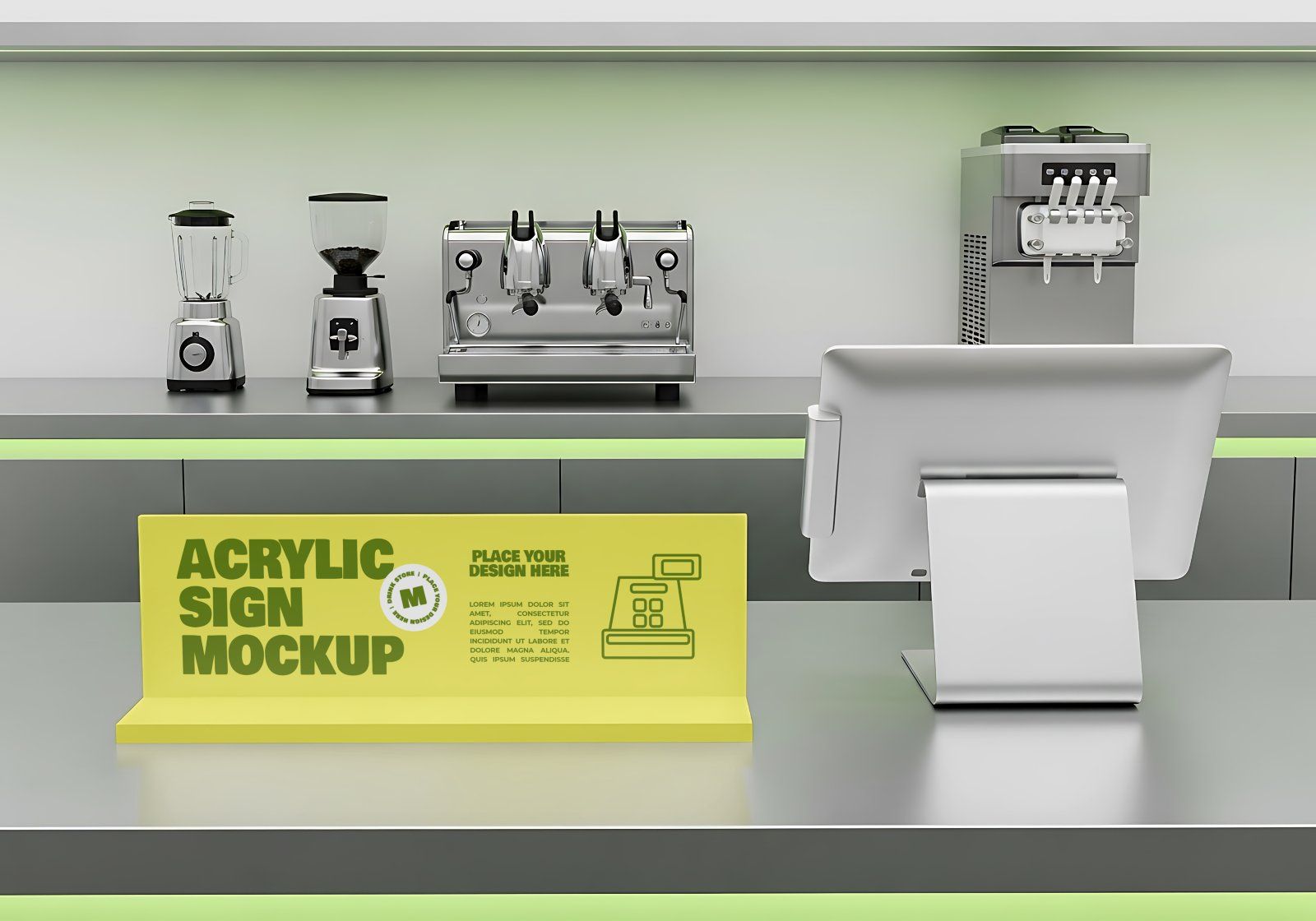 Premium Branding Drinking Store Mockup