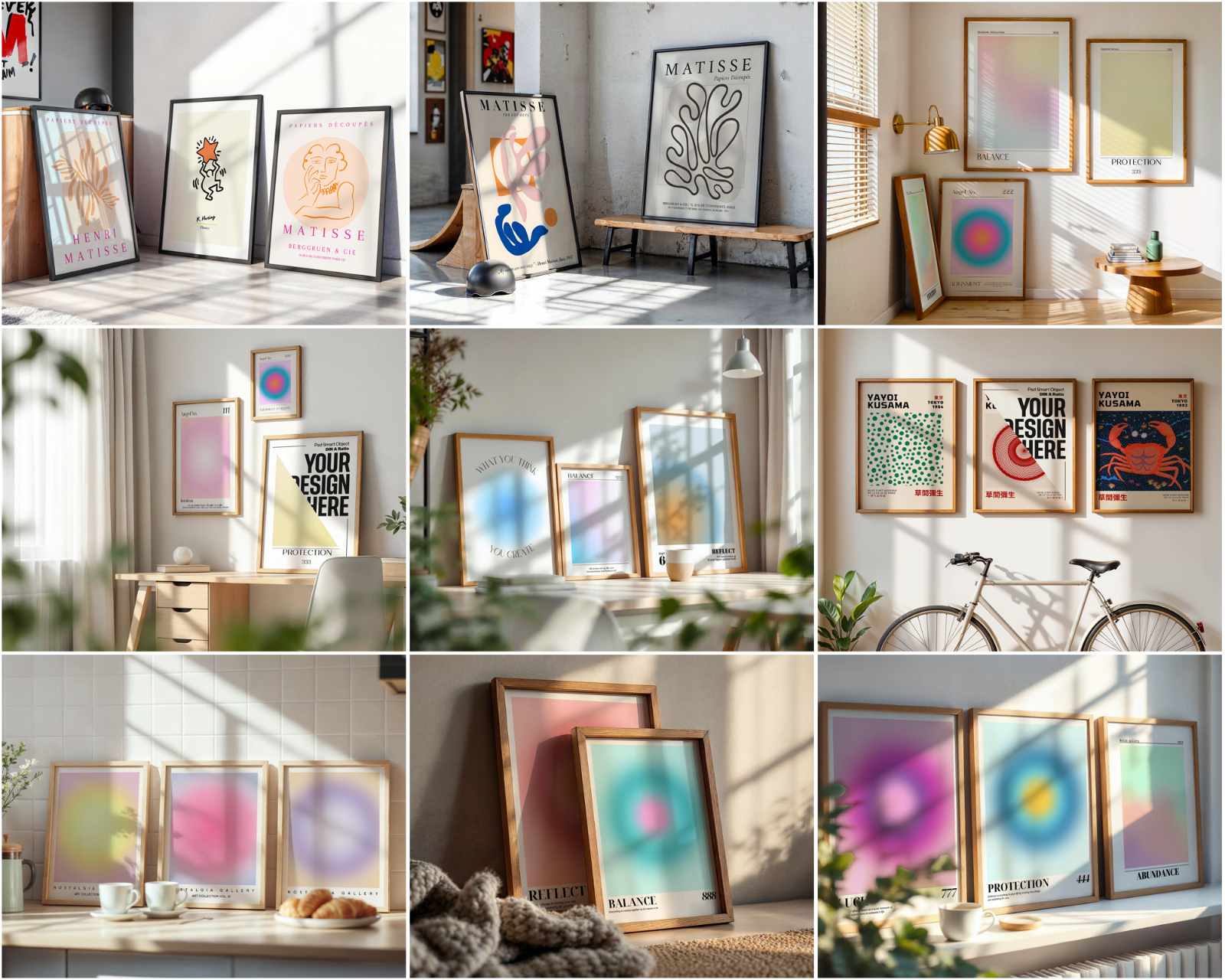 150 Poster Frame Mockup PSD Bundle, Wall Art Display , Din A Ratio