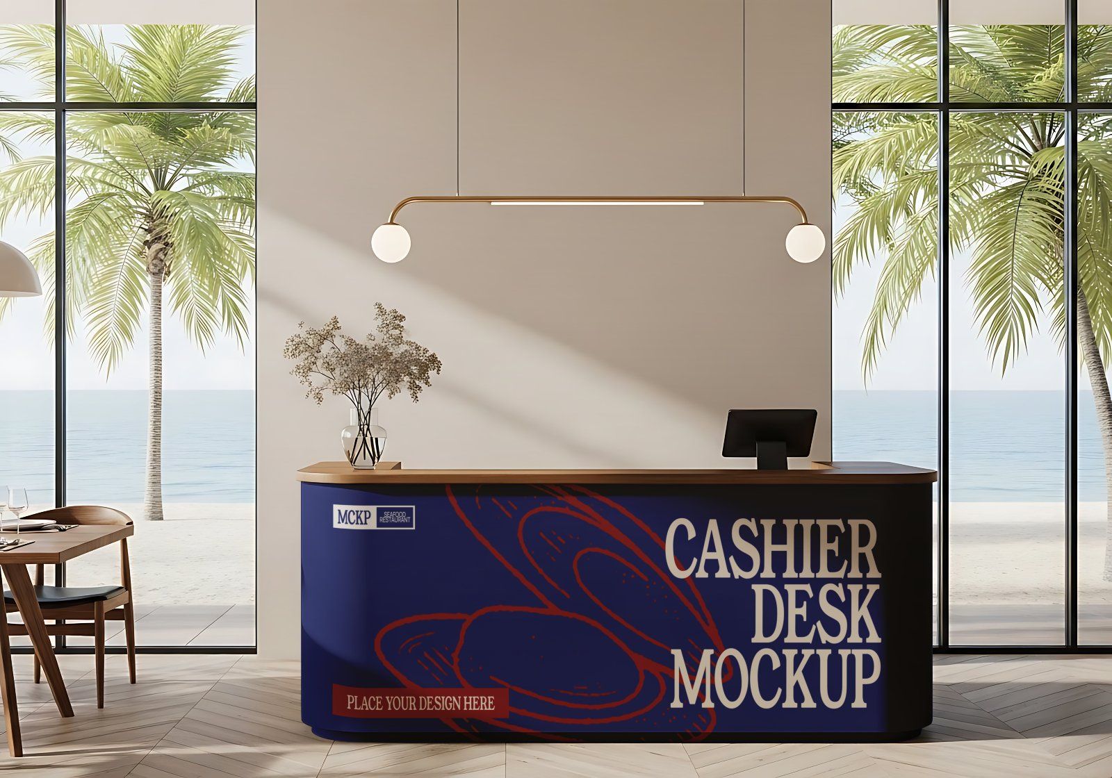 Premium Branding Fresh Seafood Restaurant Mockup