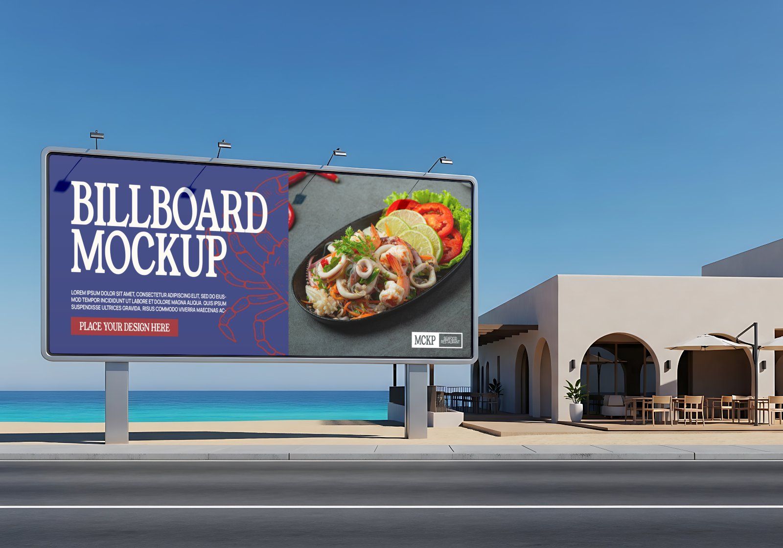 Premium Branding Fresh Seafood Restaurant Mockup