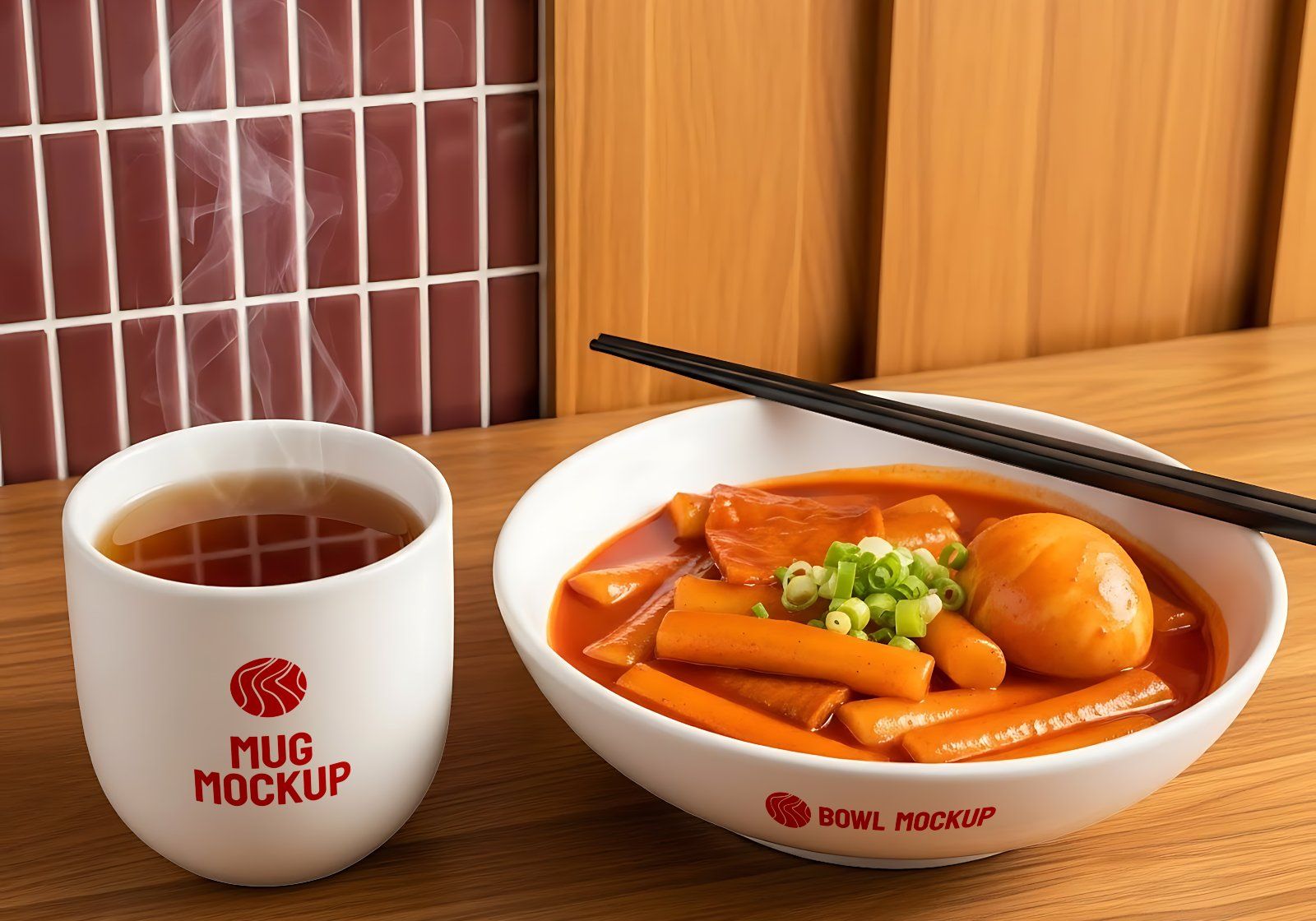 Korean Restaurant Mockup Bundle PSD – 15 Mockup Food Branding & Interior Design