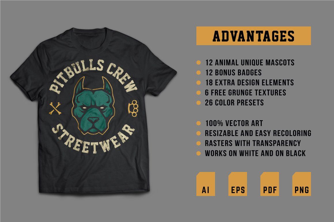 Animals Mascot Icons Vector Set