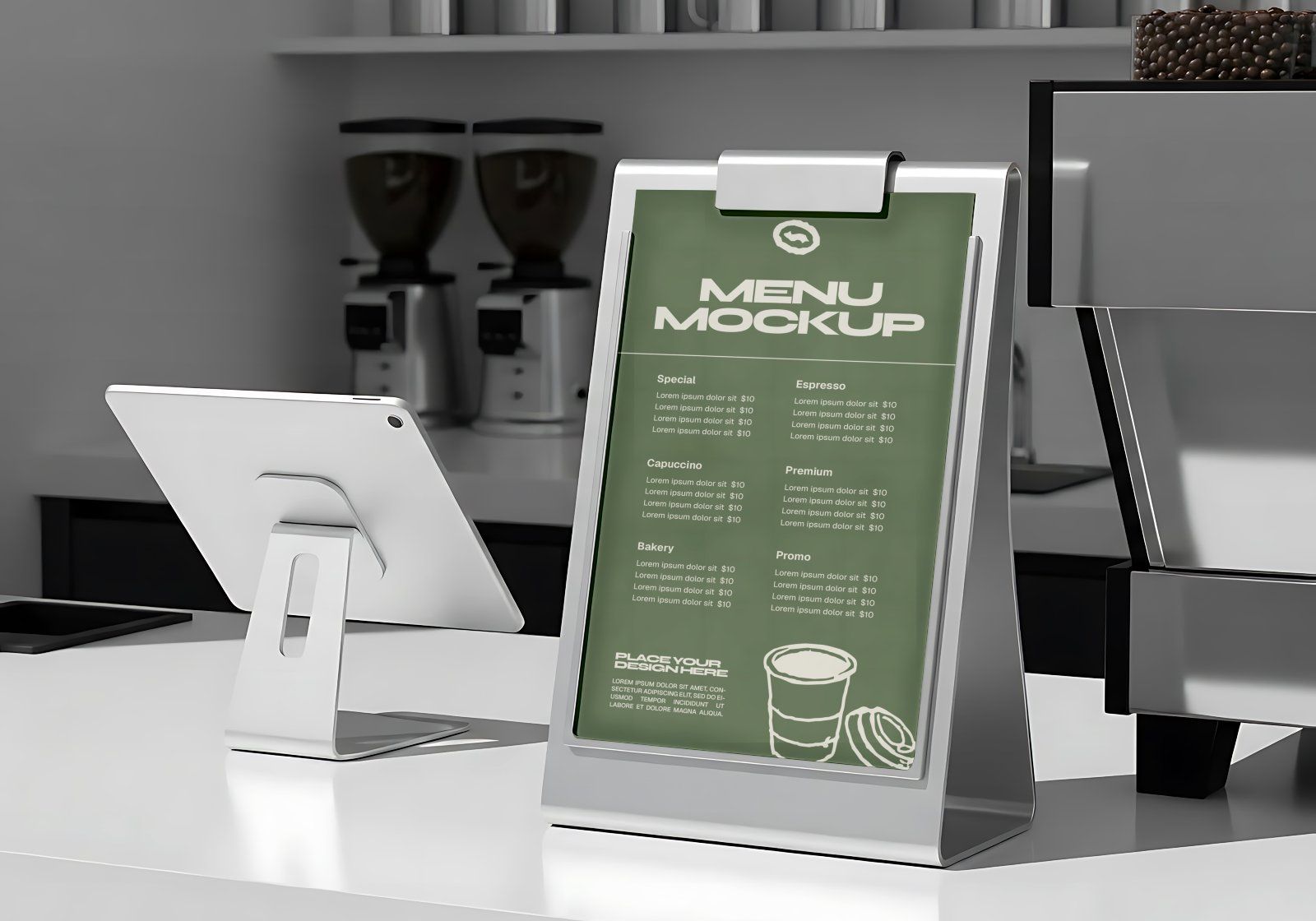 Premium Branding Green Coffee Mockup