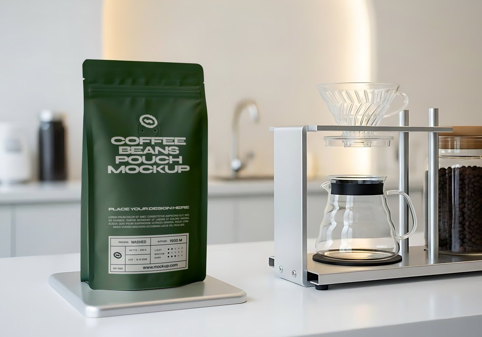 Premium Branding Green Coffee Mockup