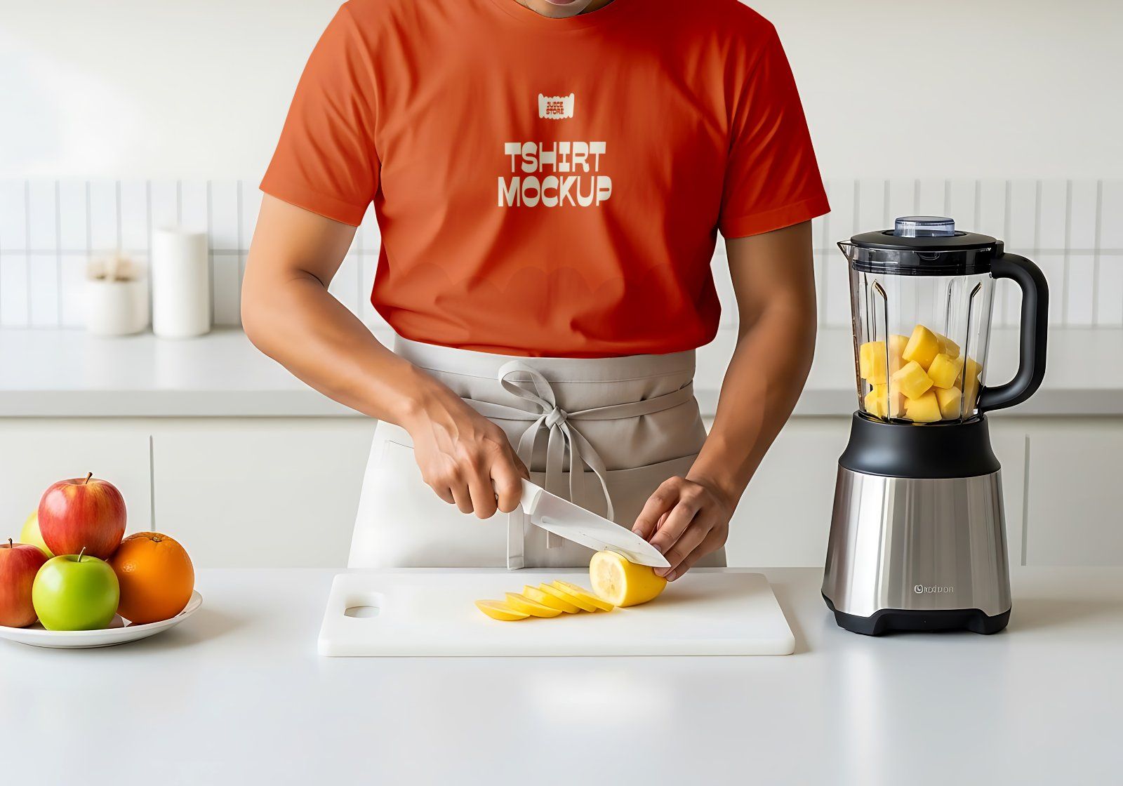 Premium Branding Orange Juice Store Mockup