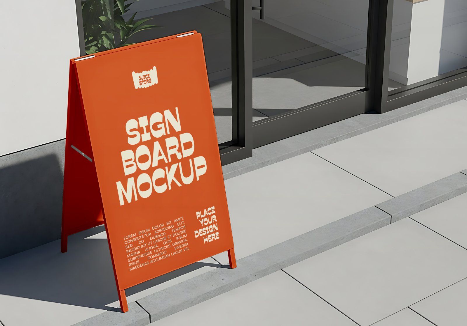 Premium Branding Orange Juice Store Mockup