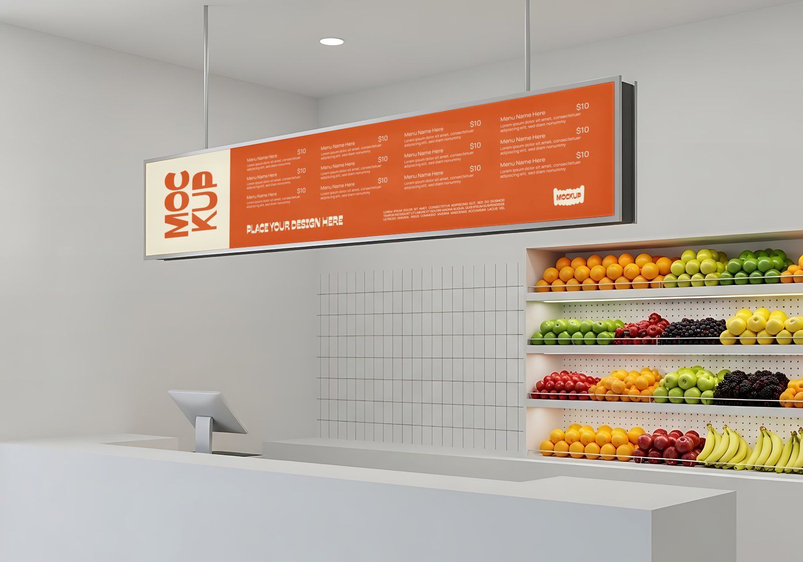 Premium Branding Orange Juice Store Mockup