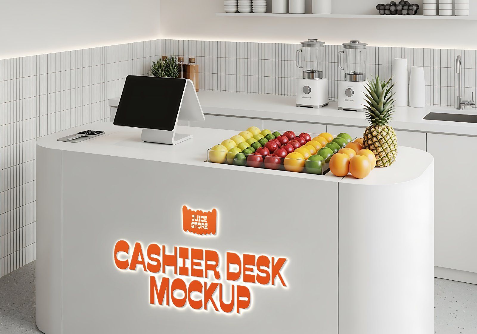 Premium Branding Orange Juice Store Mockup