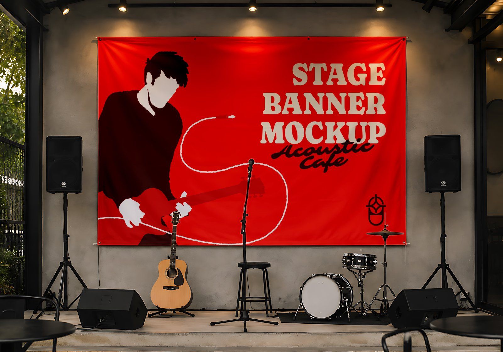 Premium Live Music Cafe Branding Mockup Bundle – 15 Aesthetic PSD Scenes for Coffee Shop & Acoustic