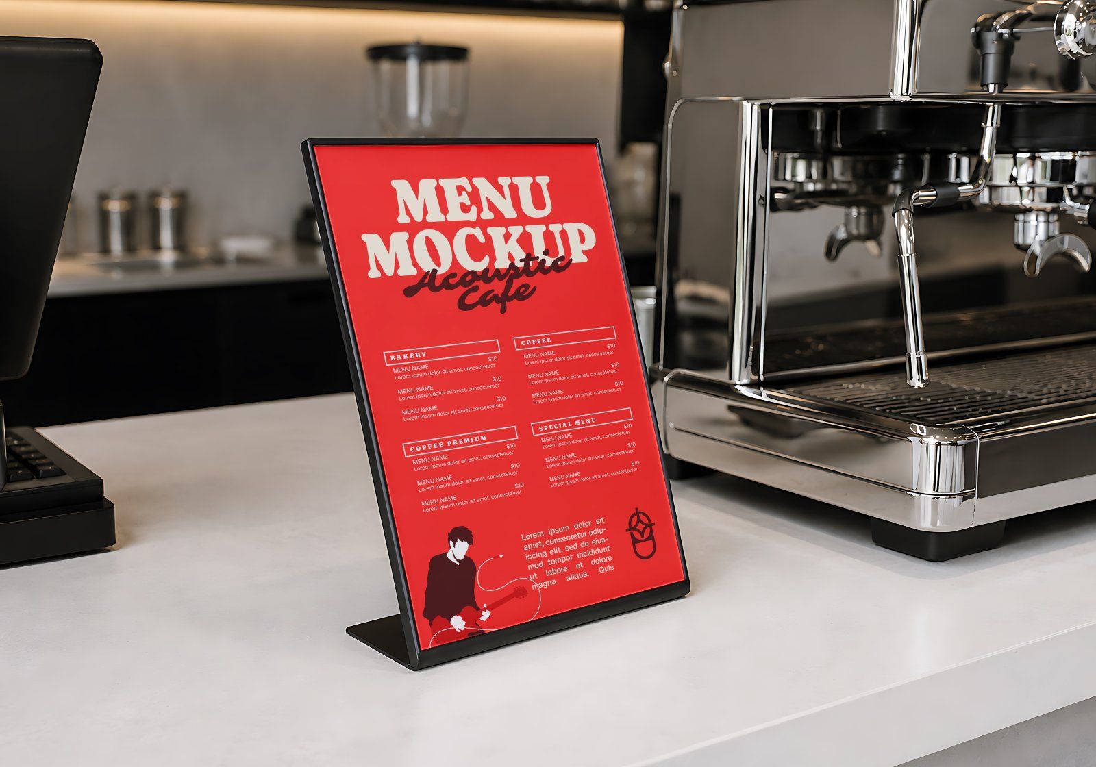 Premium Live Music Cafe Branding Mockup Bundle – 15 Aesthetic PSD Scenes for Coffee Shop & Acoustic