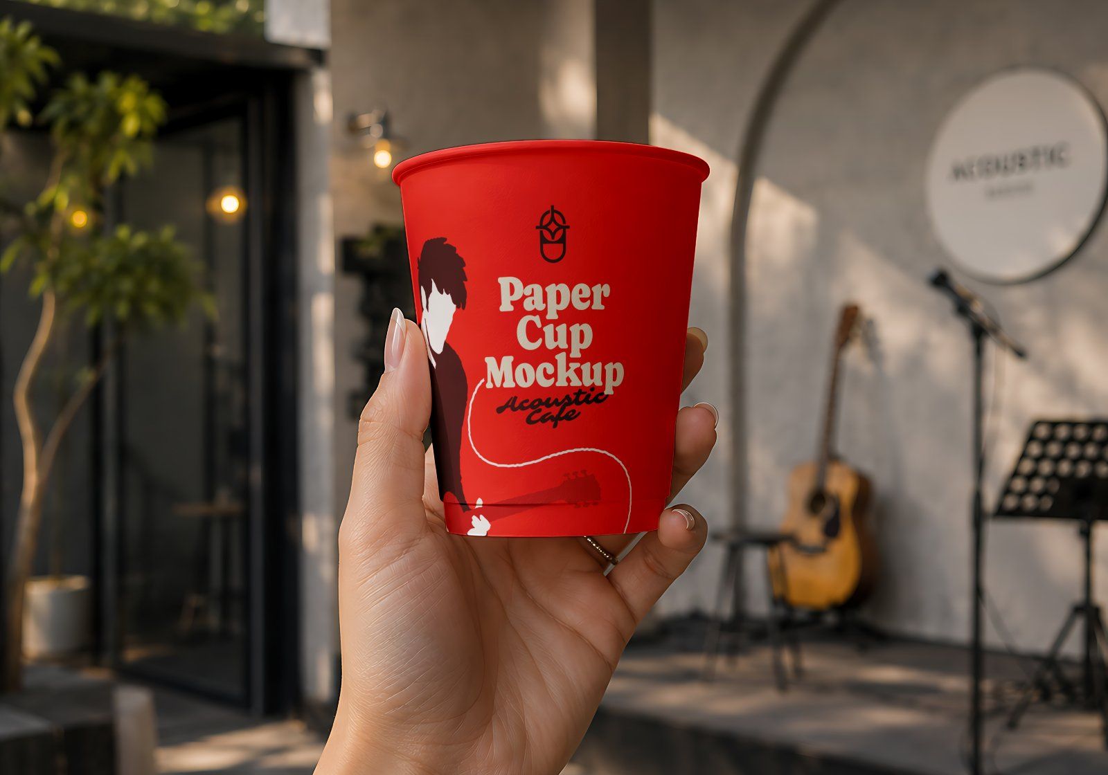 Premium Live Music Cafe Branding Mockup Bundle – 15 Aesthetic PSD Scenes for Coffee Shop & Acoustic