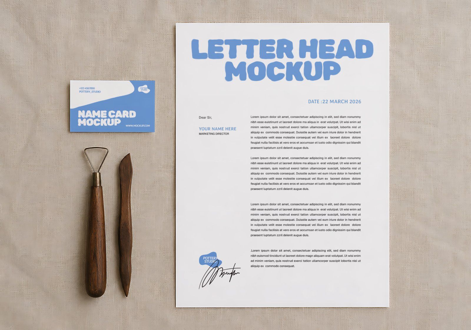 Pottery Studio Branding Mockup Bundle - 15 PSD Templates Ceramic & Pottery Studio Brand Identity Moc — image 12
