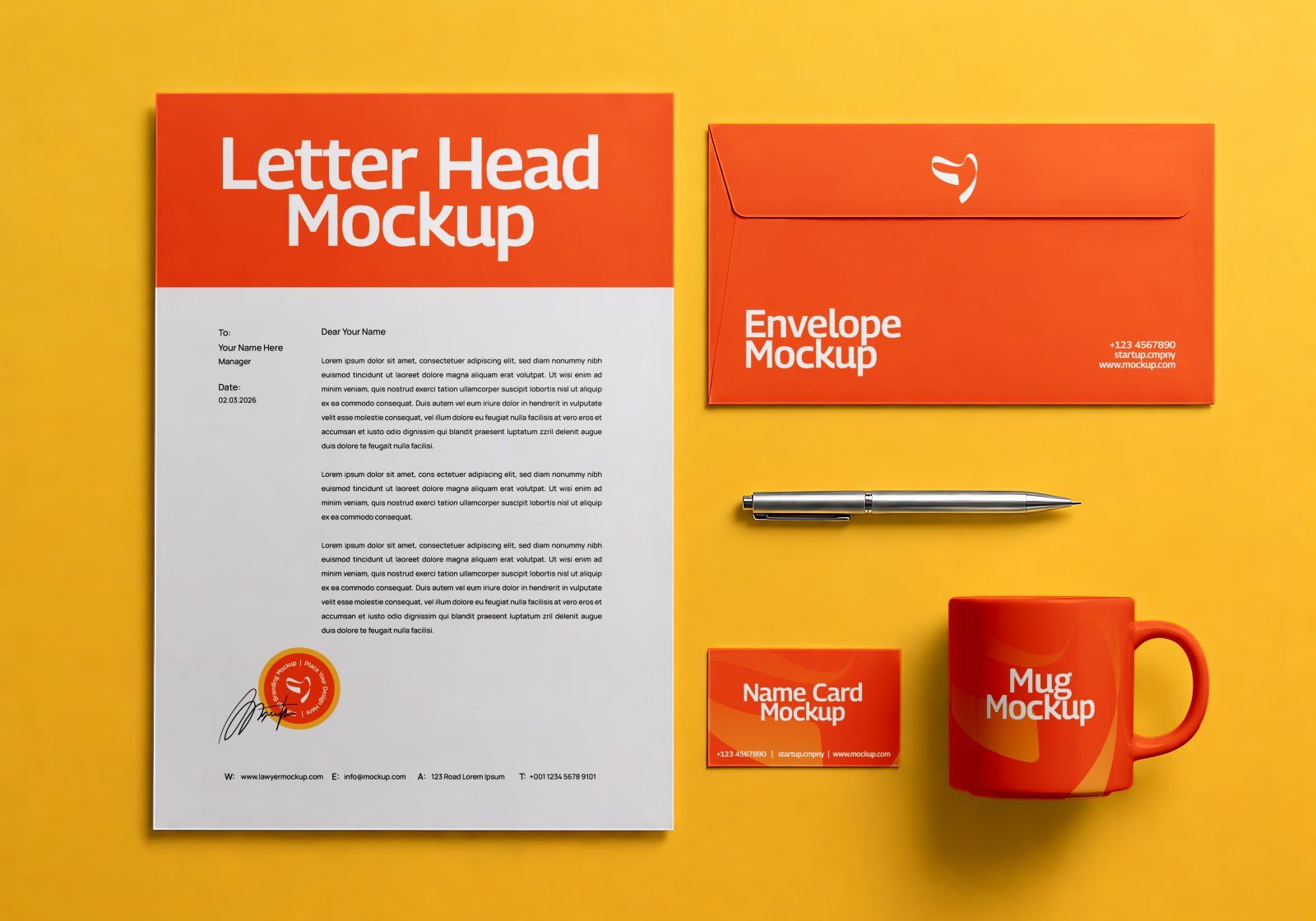 Premium Startup Company Branding Mockup Bundle – 15 Creative Corporate PSD Scenes for Tech Startups,