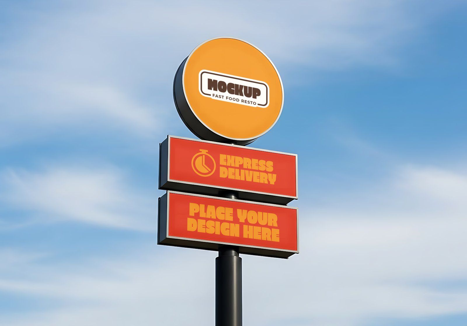 Fast Food Restaurant Mockup Set for Pizza & Fried Chicken Branding.