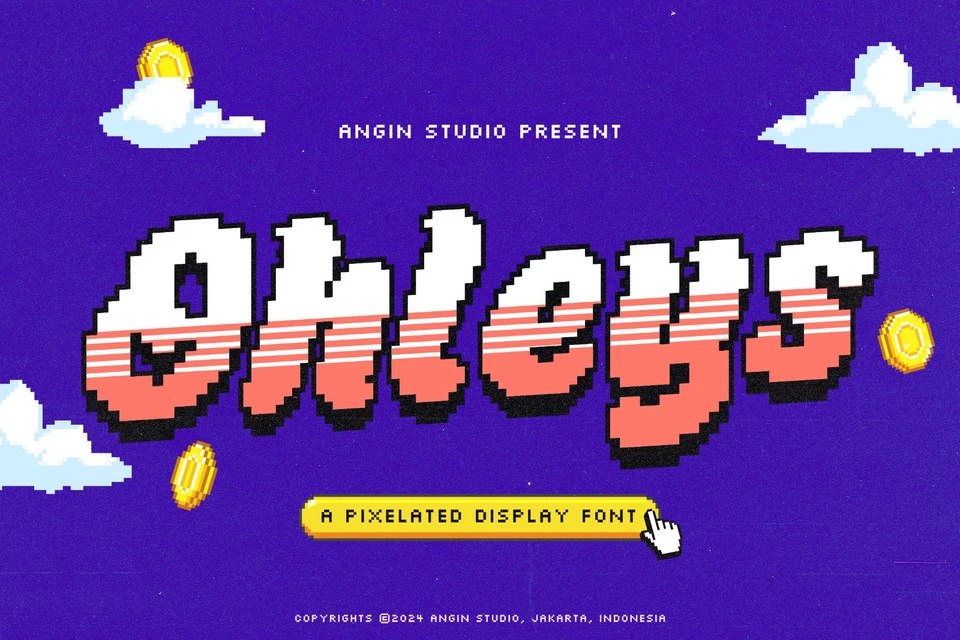 Ohleys - Pixelated Retro Games Font