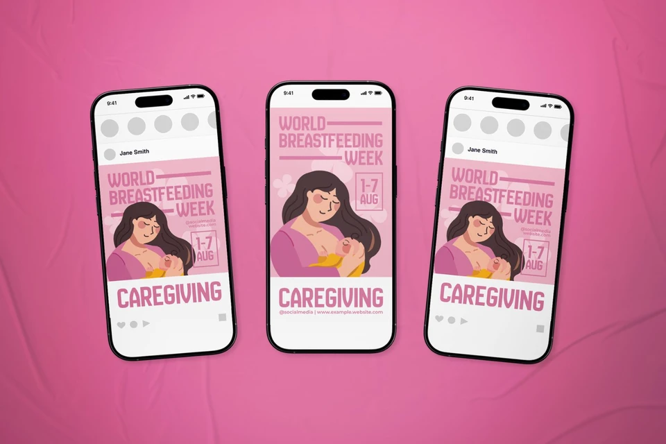 World Breastfeeding Week Flyer Set