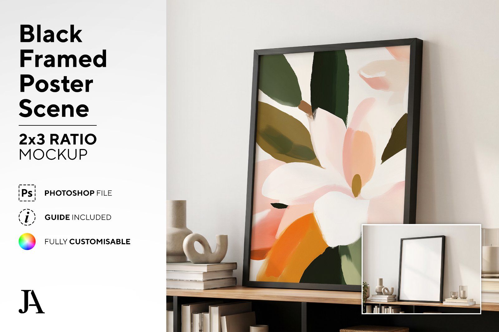 Black Framed Poster | 2x3 Ratio PSD — image 2