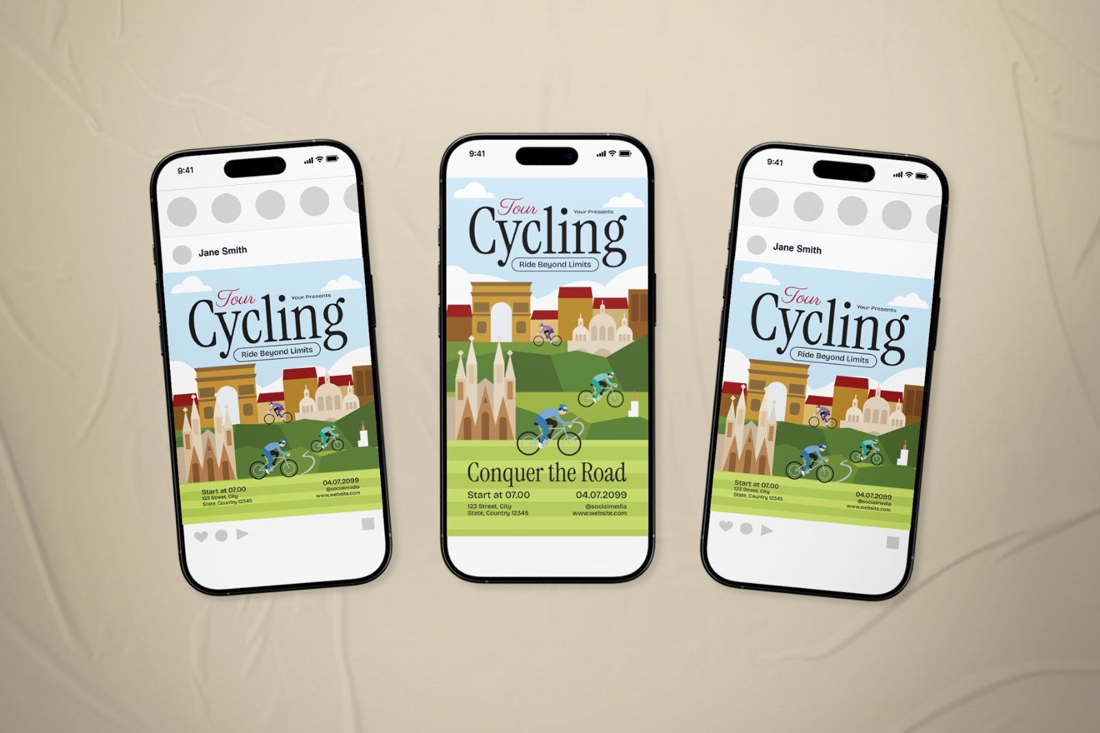 Yellow Tour Cycling Event Flyer Set — image 1