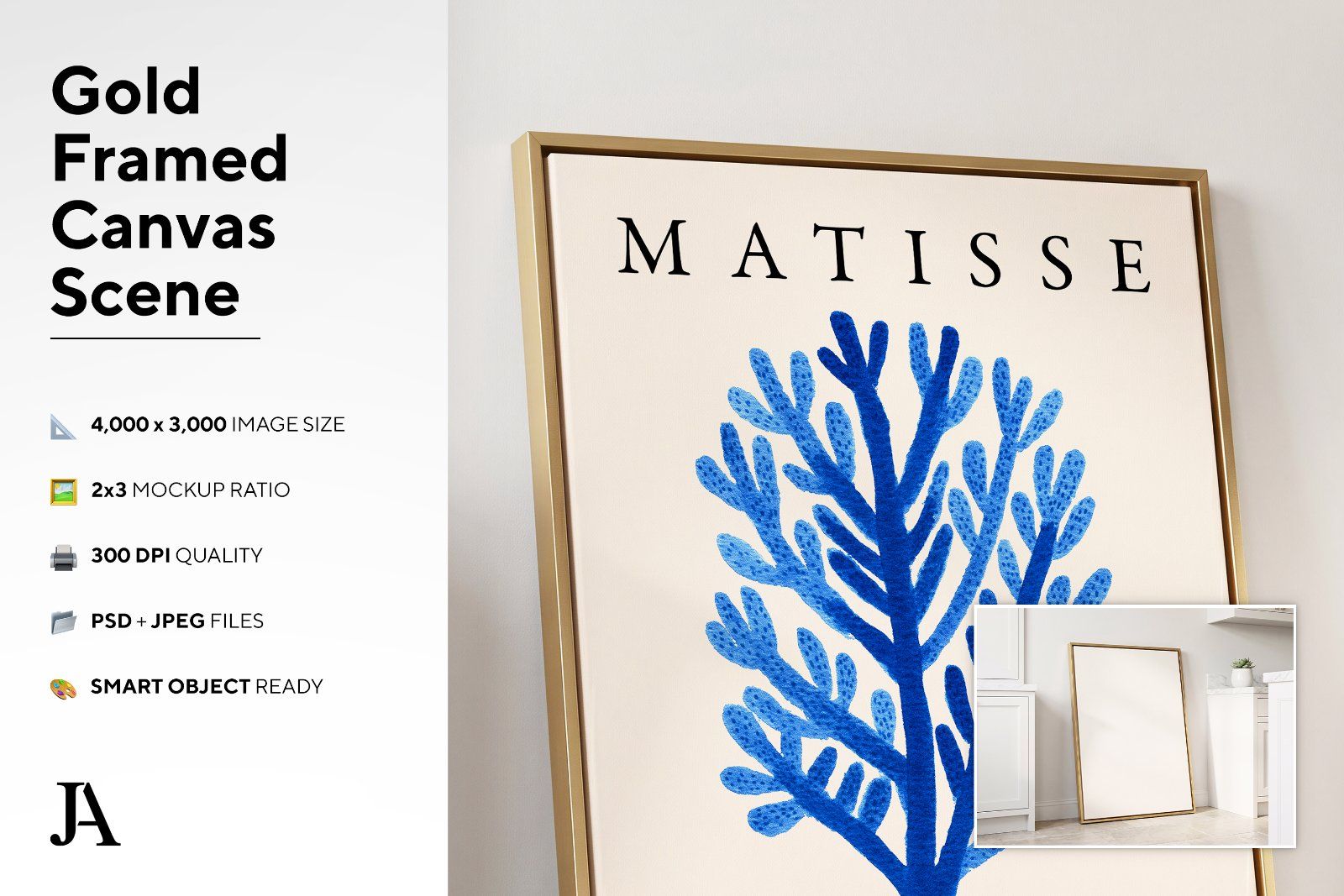 Gold Framed Canvas | 2x3 Ratio PSD — image 3