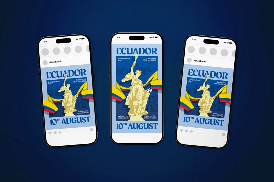 Ecuador Independence Day Flyer Set