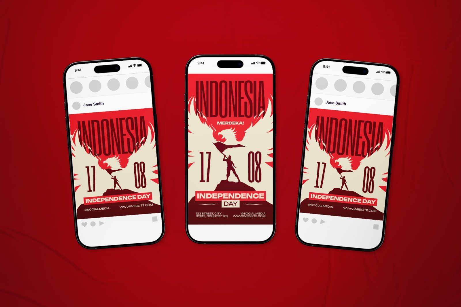 Indonesia Independence Day Celebration Flyer Set — image 1