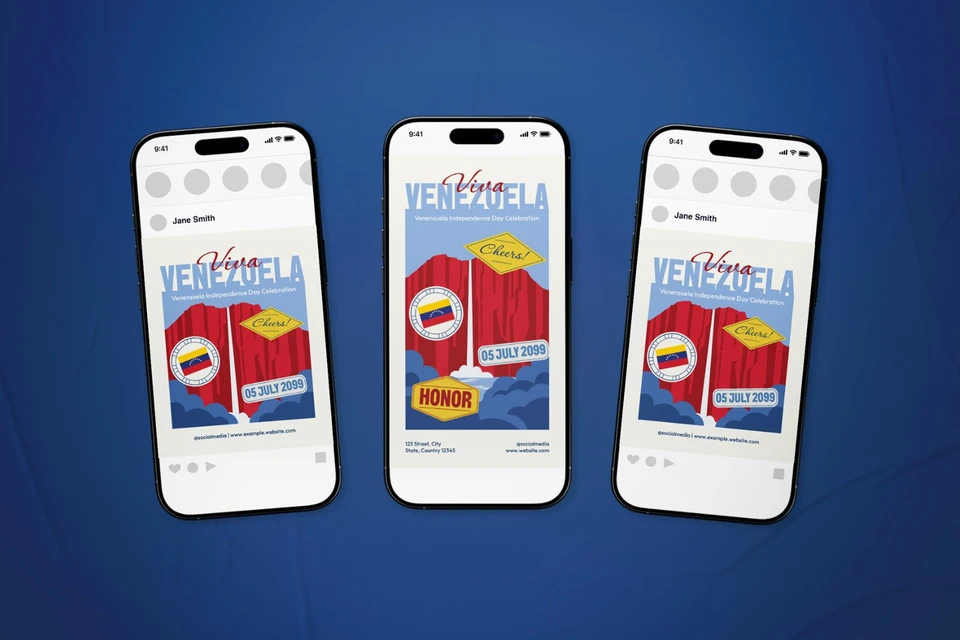 Venezuela Independence Day Event Flyer Set