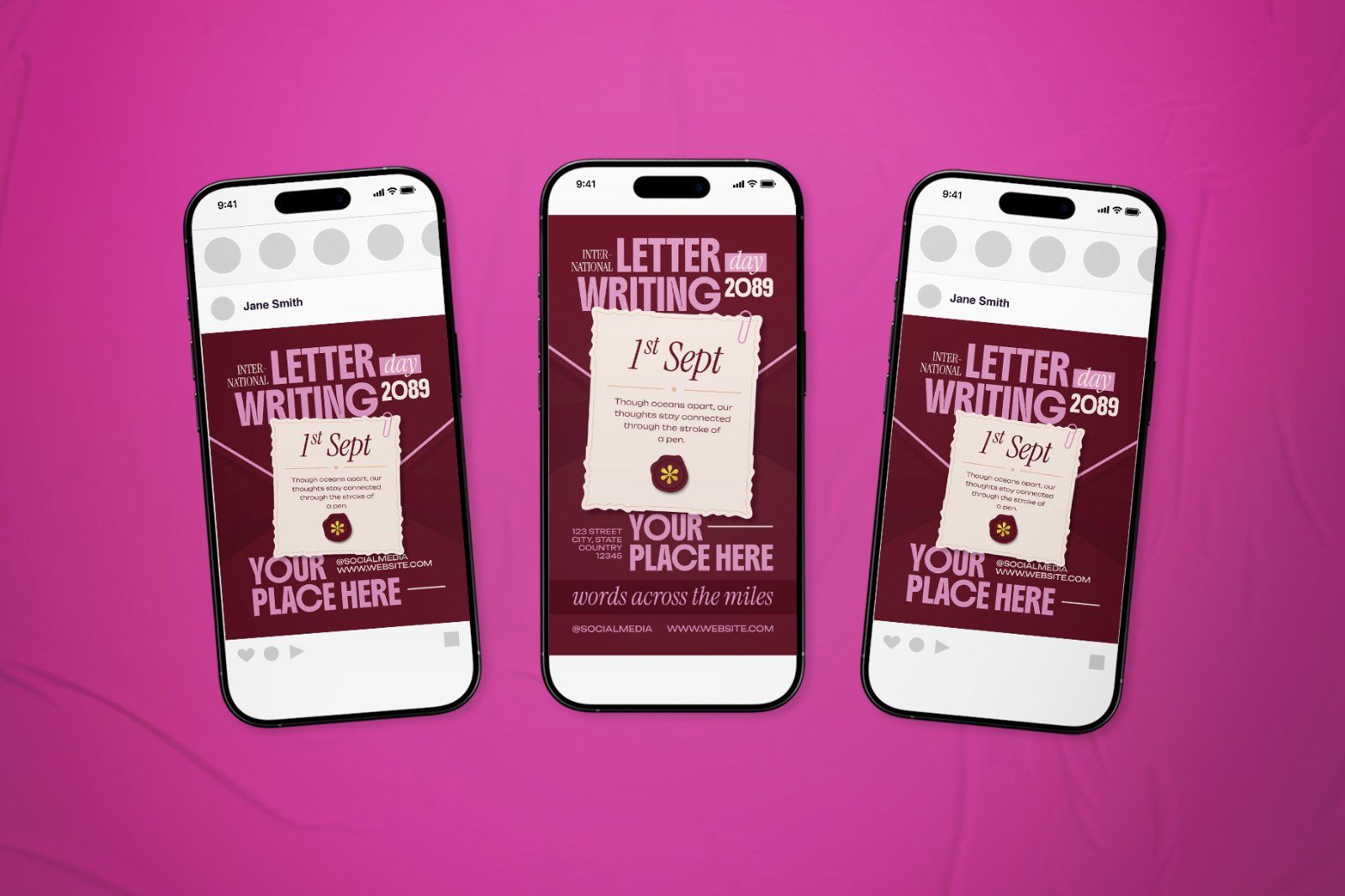 International Letter Writing Day Event Flyer Set — image 1