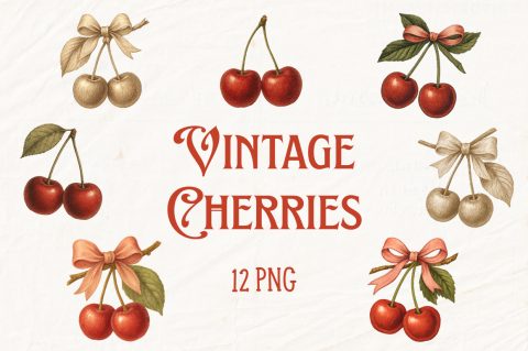 Cherries Vintage Illustration