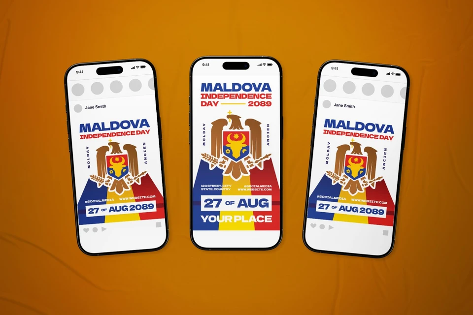 Maldova Independence Day Celebration Flyer Set