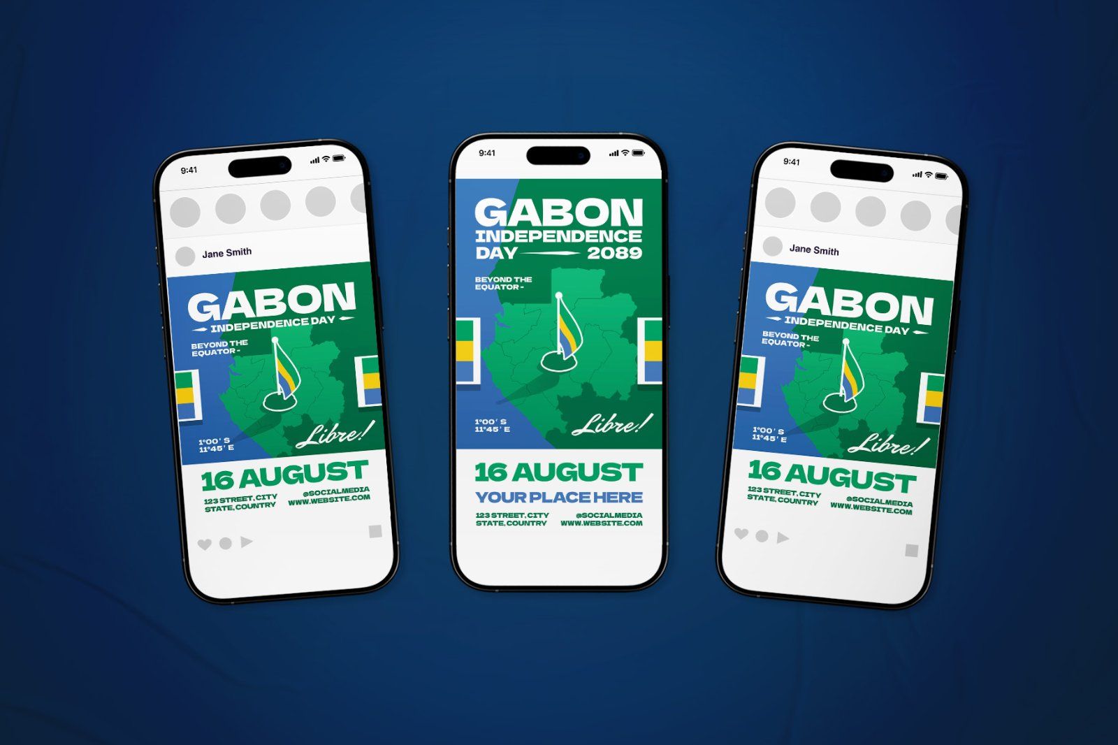 Gabon Independence Day Celeberation Flyer Set — image 1