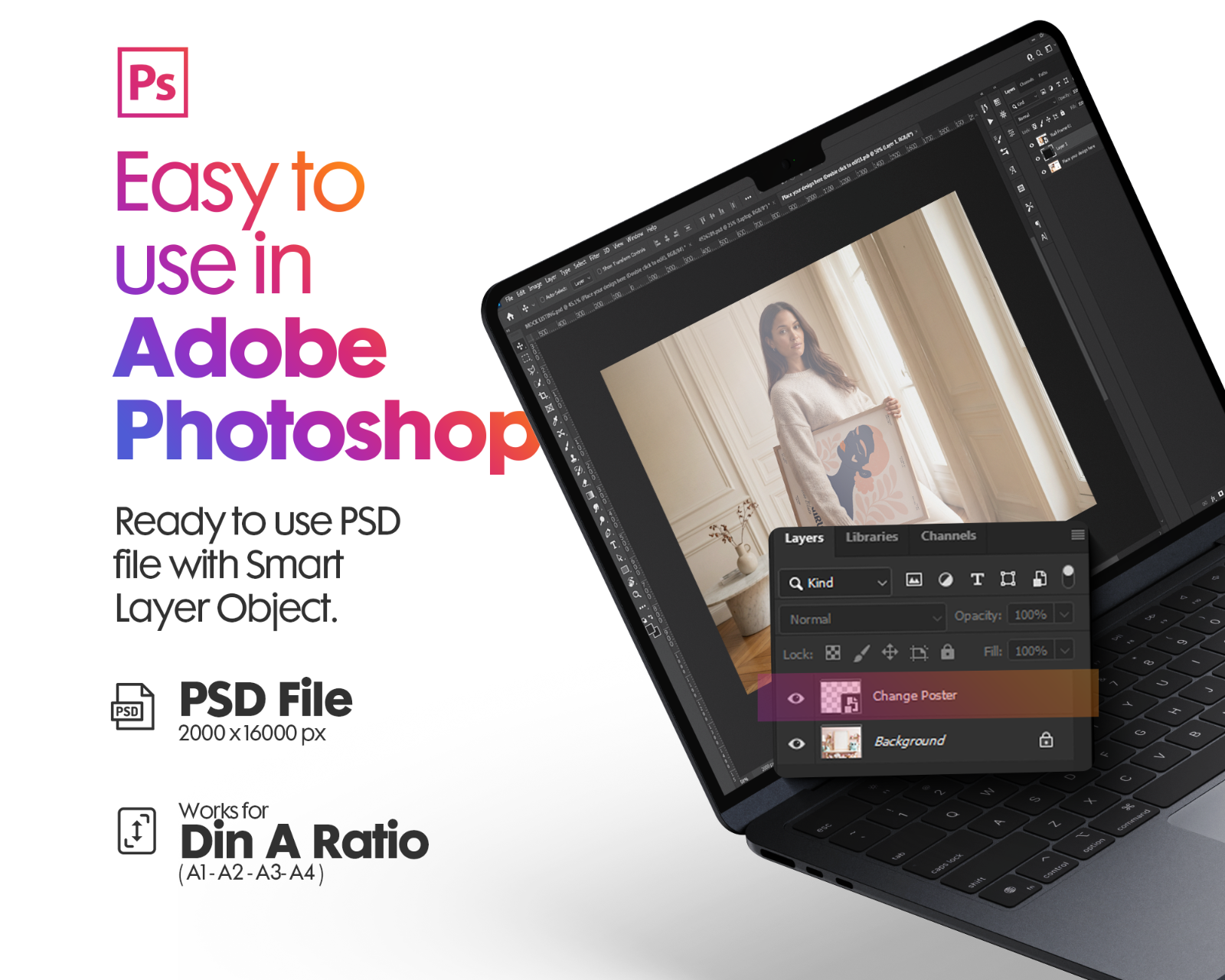 150 Poster Frame Mockup PSD Bundle, Wall Art Display , Din A Ratio