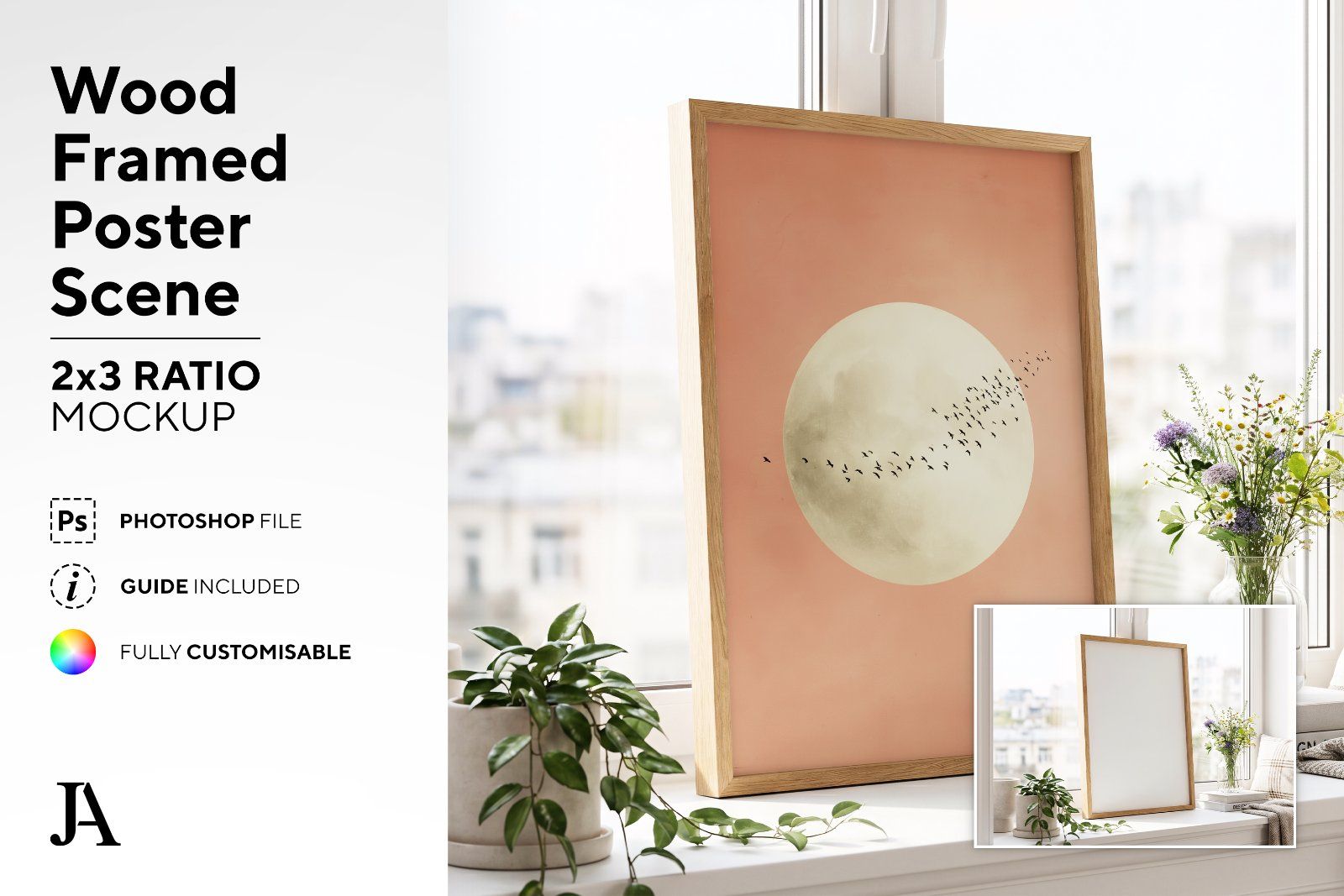 Wood Framed Poster | 2x3 Ratio PSD