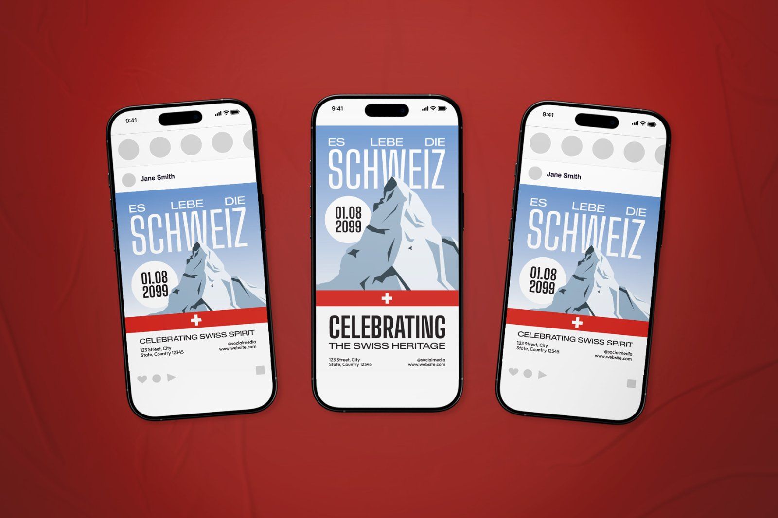 Switzerland National Day Event Flyer Set — image 1