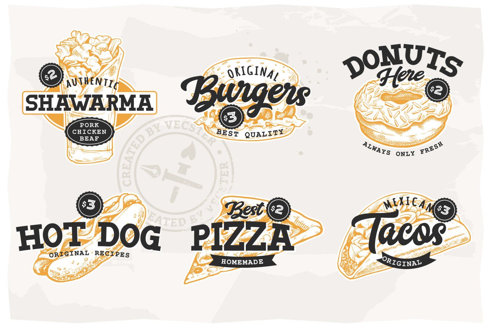 Street Food Retro Emblems