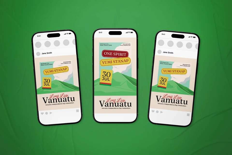 Vanuatu Independence Day Event Flyer Set