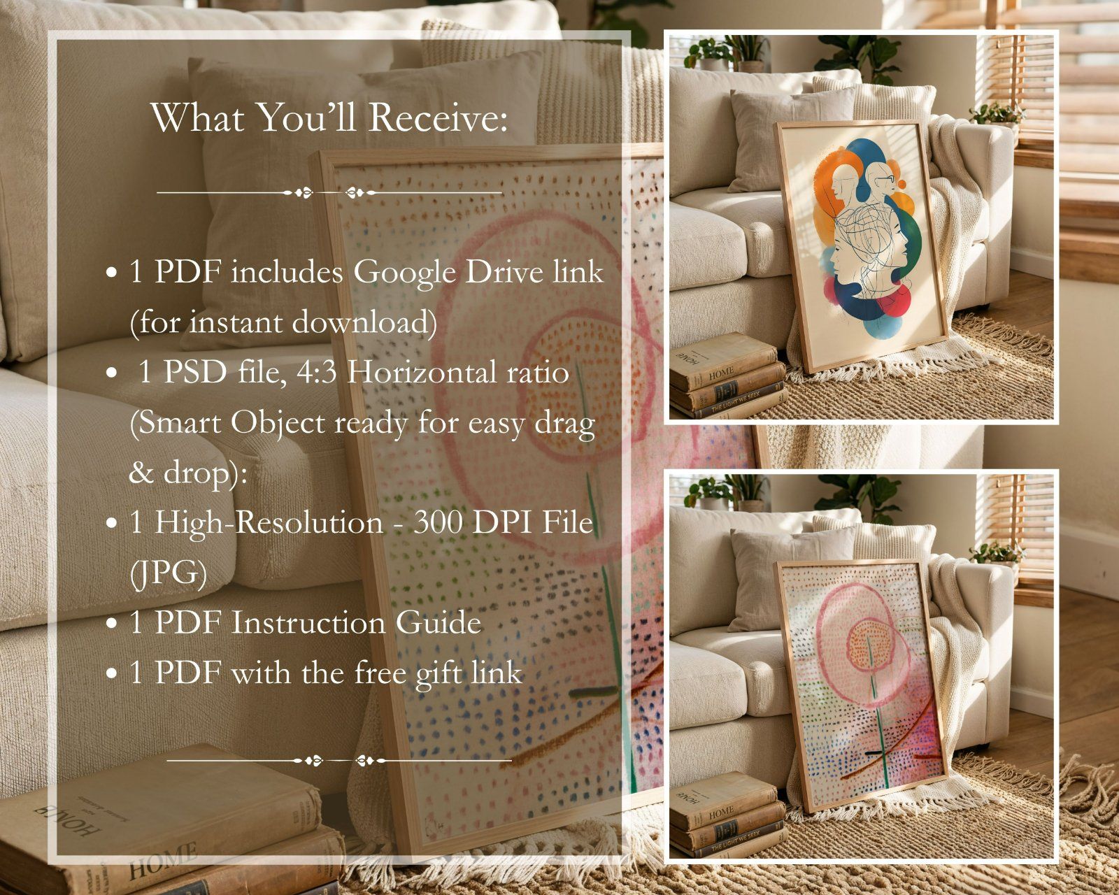 Vertical frame glass reflection Mockup, 3x4 ratio editable PSD