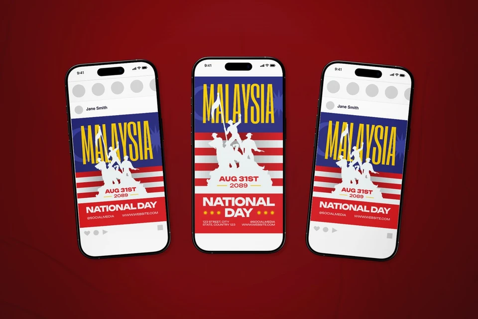 Malaysia National Day Celebration Flyer Set