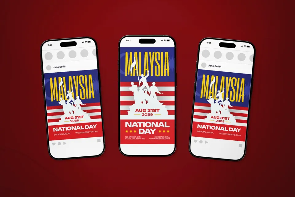 Malaysia National Day Celebration Flyer Set