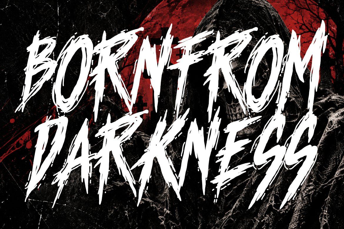 Death Metal Font DEATHSCRAWL | Horror Brush Typeface — image 2