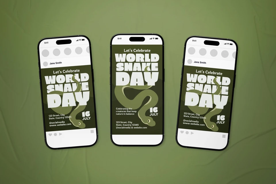 World Snake Day Event Flyer Set