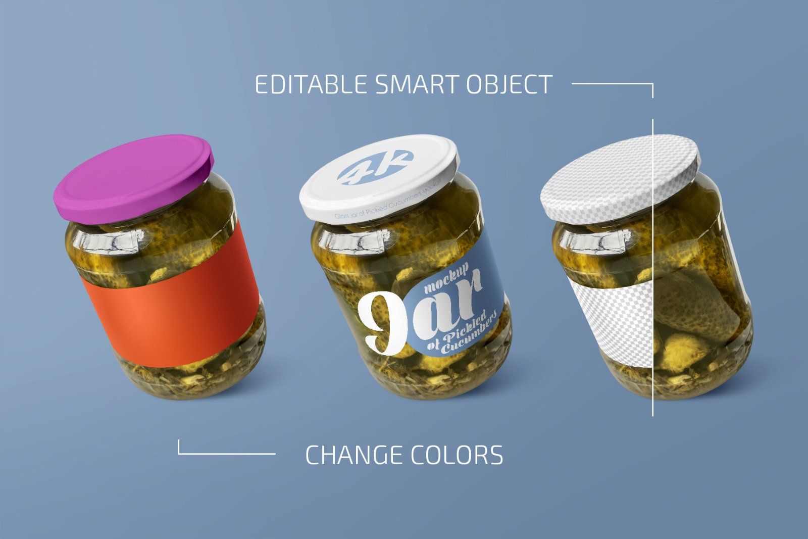 Glass Jar of Pickled Cucumbers Mockup Set — image 2