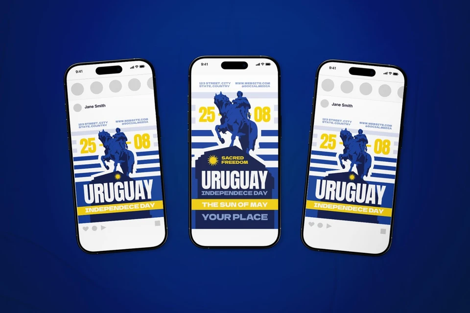 Uruguay Independence Day Celebration Flyer Set