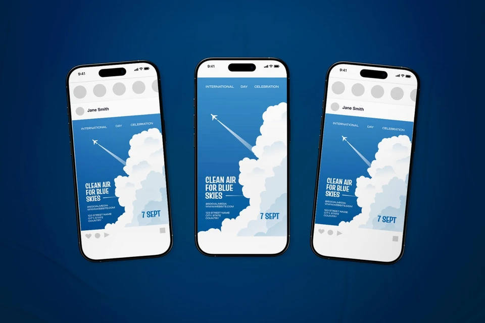 International Day of Clean Air for Blue Skies Celebration Flyer Set